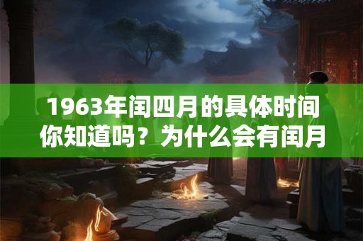1963年闰四月的具体时间你知道吗？为什么会有闰月？