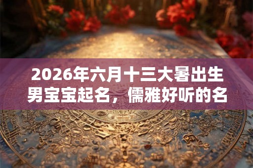 2026年六月十三大暑出生男宝宝起名，儒雅好听的名字推荐