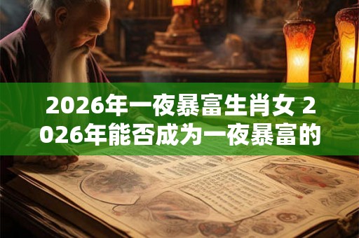 2026年一夜暴富生肖女 2026年能否成为一夜暴富的生肖女 2026年一夜暴富生肖女 2026年能否成为一夜暴富的生肖女