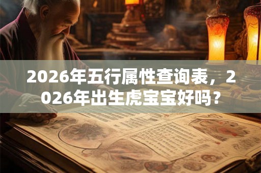 2026年五行属性查询表，2026年出生虎宝宝好吗？