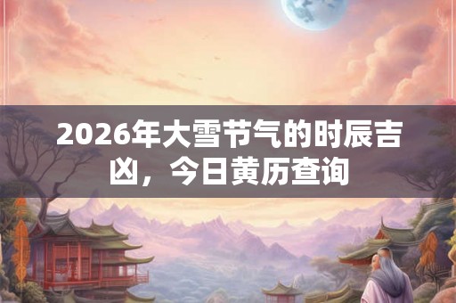 2026年大雪节气的时辰吉凶，今日黄历查询