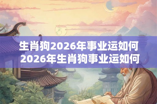 生肖狗2026年事业运如何 2026年生肖狗事业运如何