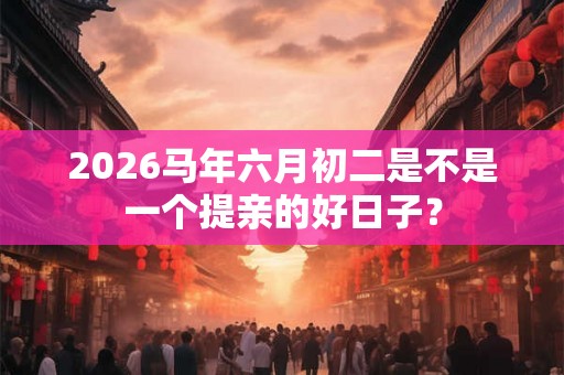 2026马年六月初二是不是一个提亲的好日子？