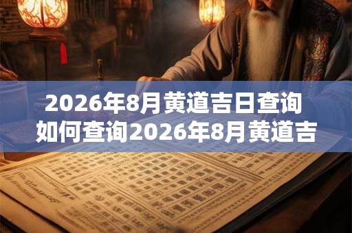 2026年8月黄道吉日查询 如何查询2026年8月黄道吉日