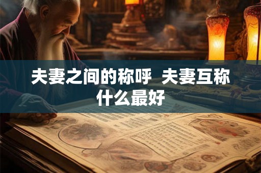 夫妻之间的称呼  夫妻互称什么最好
