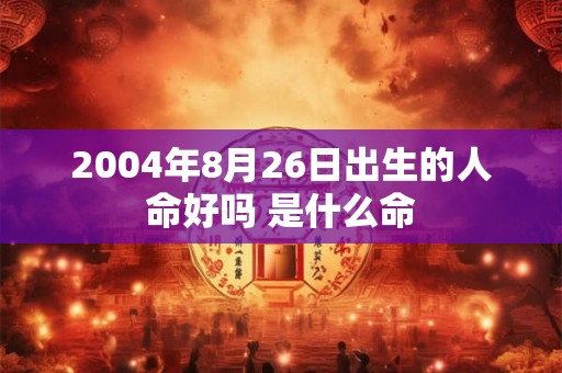 2004年8月26日出生的人命好吗 是什么命