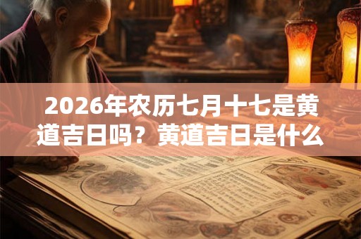 2026年农历七月十七是黄道吉日吗？黄道吉日是什么意思？