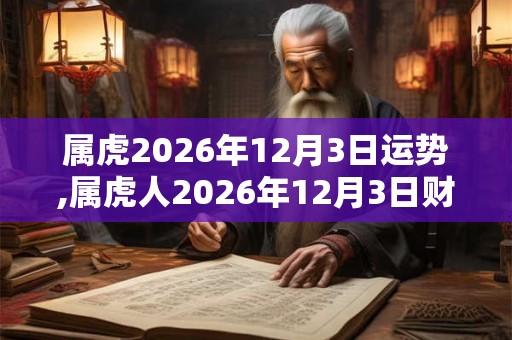 属虎2026年12月3日运势,属虎人2026年12月3日财运,生肖虎2026年12月3日运势