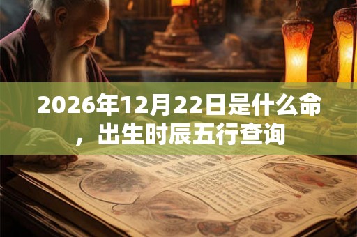 2026年12月22日是什么命，出生时辰五行查询