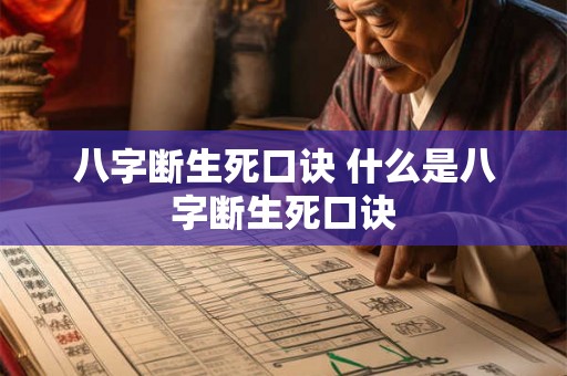 八字断生死口诀 什么是八字断生死口诀