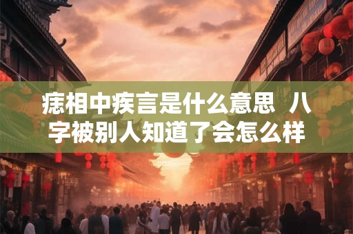 痣相中疾言是什么意思  八字被别人知道了会怎么样