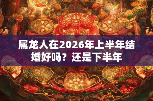 属龙人在2026年上半年结婚好吗?还是下半年 属龙人在2026年上半年结婚好吗?还是下半年