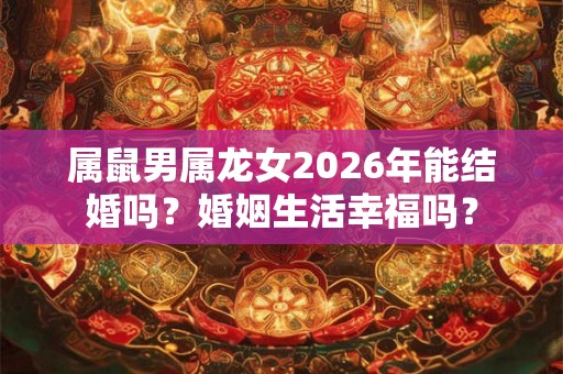 属鼠男属龙女2026年能结婚吗？婚姻生活幸福吗？