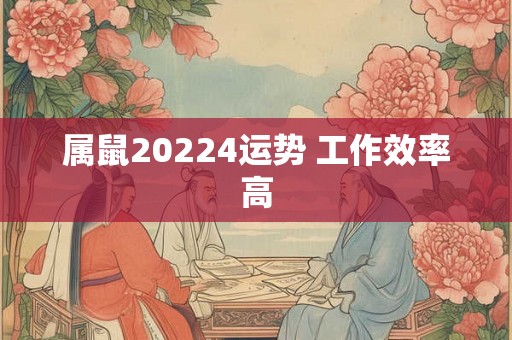 属鼠20224运势 工作效率高