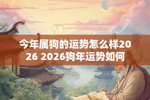 今年属狗的运势怎么样2026 2026狗年运势如何