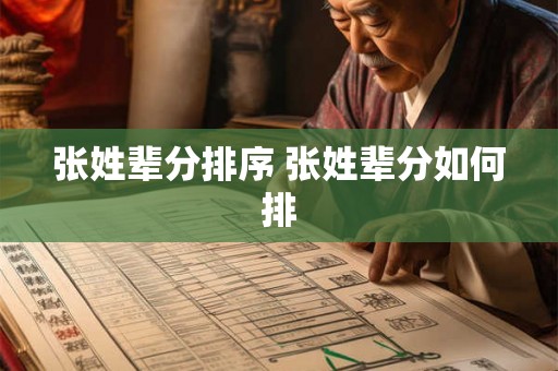 张姓辈分排序 张姓辈分如何排