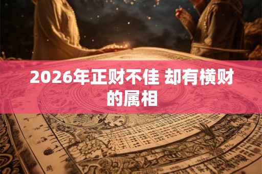 2026年正财不佳 却有横财的属相