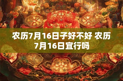 农历7月16日子好不好 农历7月16日宜行吗