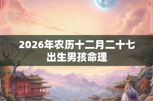 2026年农历十二月二十七出生男孩命理