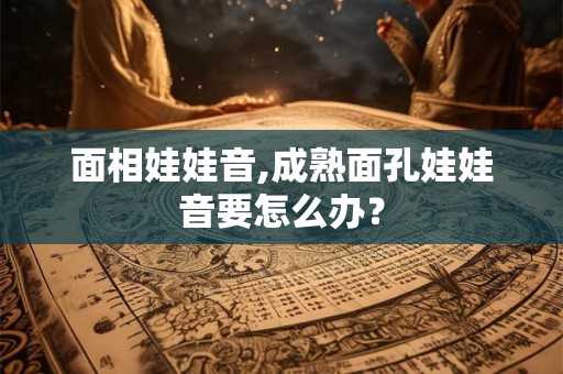 面相娃娃音,成熟面孔娃娃音要怎么办？
