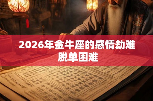 2026年金牛座的感情劫难 脱单困难