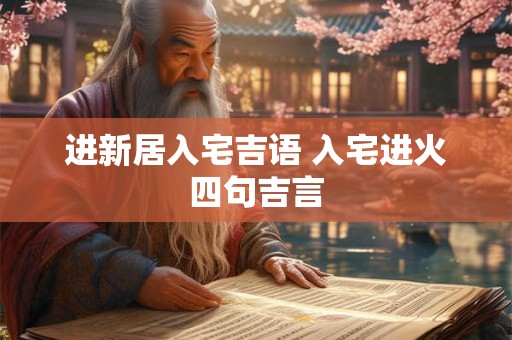 进新居入宅吉语 入宅进火四句吉言