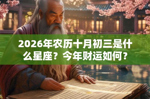 2026年农历十月初三是什么星座？今年财运如何？