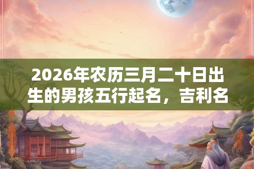 2026年农历三月二十日出生的男孩五行起名,吉利名字大全 2026年农历三月二十日出生的男孩五行起名,吉利名字大全