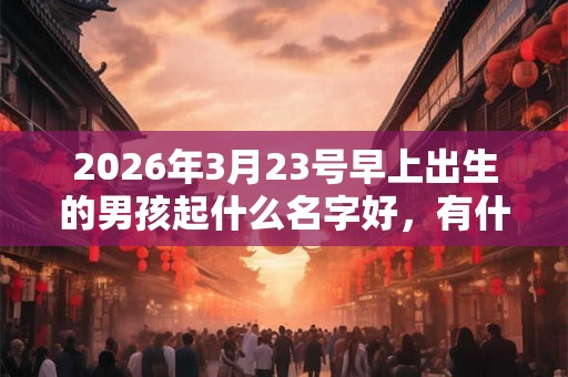 2026年3月23号早上出生的男孩起什么名字好，有什么应该注意的？