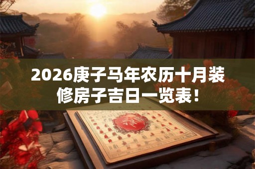 2026庚子马年农历十月装修房子吉日一览表！