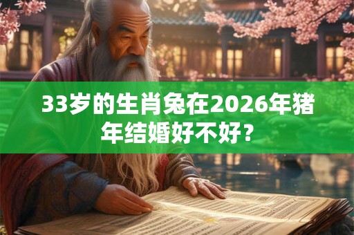 33岁的生肖兔在2026年猪年结婚好不好？