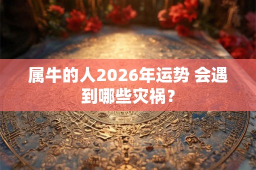 属牛的人2026年运势 会遇到哪些灾祸? 属牛的人2026年运势 会遇到哪些灾祸?