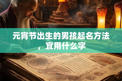 元宵节出生的男孩起名方法，宜用什么字