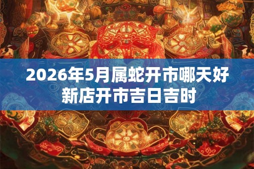 2026年5月属蛇开市哪天好 新店开市吉日吉时