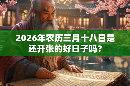 2026年农历三月十八日是还开张的好日子吗? 2026年农历三月十八日是还开张的好日子吗?