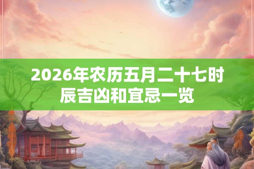 2026年农历五月二十七时辰吉凶和宜忌一览