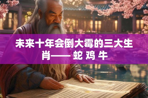 未来十年会倒大霉的三大生肖—— 蛇 鸡 牛