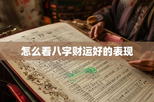 怎么看八字财运好的表现