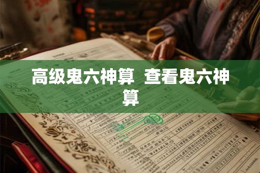 高级鬼六神算  查看鬼六神算