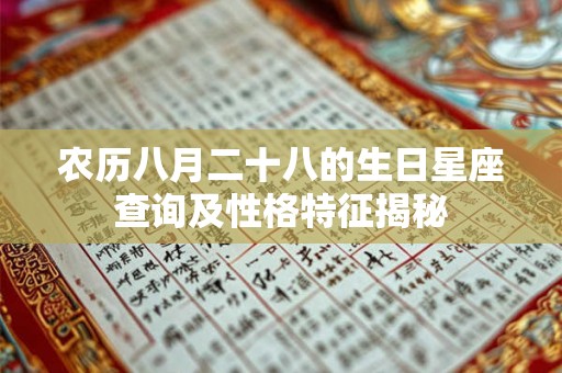 农历八月二十八的生日星座查询及性格特征揭秘 农历八月二十八的生日星座查询及性格特征揭秘