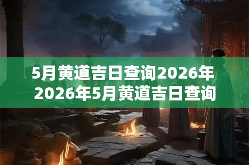 5月黄道吉日查询2026年 2026年5月黄道吉日查询