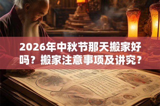 2026年中秋节那天搬家好吗？搬家注意事项及讲究？