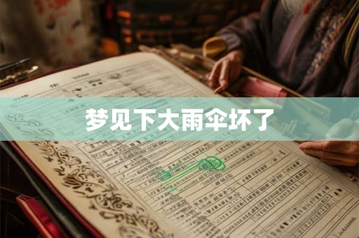 梦见下大雨伞坏了 梦见下大雨伞坏了