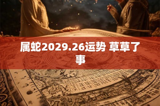 属蛇2029.26运势 草草了事 属蛇2029.26运势 草草了事
