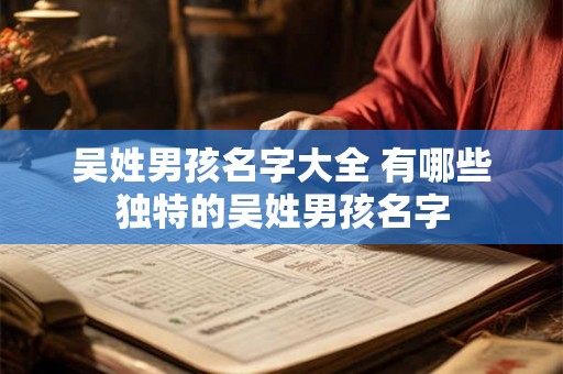 吴姓男孩名字大全 有哪些独特的吴姓男孩名字 吴姓男孩名字大全 有哪些独特的吴姓男孩名字