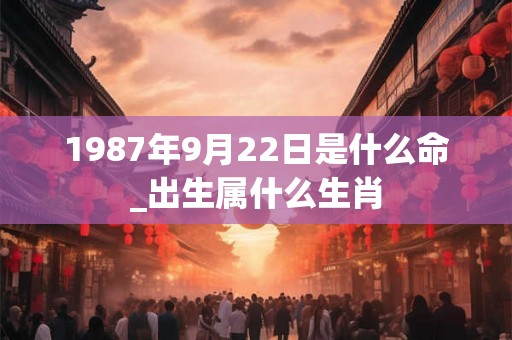 1987年9月22日是什么命_出生属什么生肖