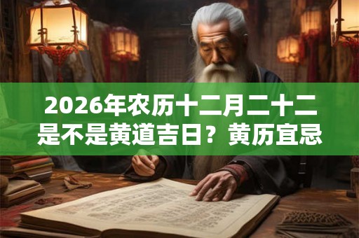 2026年农历十二月二十二是不是黄道吉日？黄历宜忌查询！