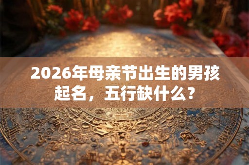 2026年母亲节出生的男孩起名，五行缺什么？