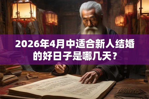 2026年4月中适合新人结婚的好日子是哪几天？