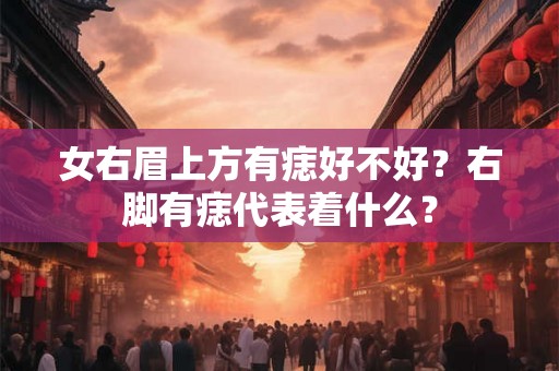 女右眉上方有痣好不好？右脚有痣代表着什么？
